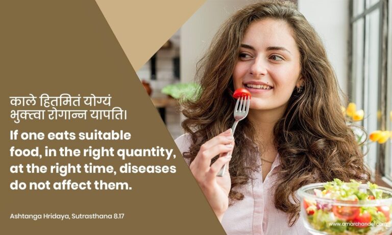 If One Eats Suitable Food, Diseases Do Not Affect Them